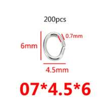 200pcs Stainless Steel Oval Split Rings, For Jewelry Making, DIY Accessories, Double Loop Open Connectors - Silver 1 - View 10