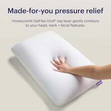 GridCloud Pillow Down-Alternative Pillow GelFlex® Grid For Soft Support And Pressure Relief For Side Sleepers Always-Fluffy Silicone-Coated Fill Breathable Moisture-Wicking Cover - Standard - trắng - Xem 6