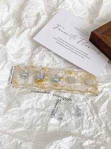 美甲装饰品，渐变粉蓝白红粉色椭圆形和长方形，配5个金色合金支架，韩式美甲饰品配件，美甲展示工具和道具 - 彩色 - 查看 18