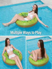 2/1pc Thick Inflatable Fruit Shaped Swimming Ring, Suitable For Pool Party, Summer Pool Float - One Size Fits All - View 7