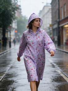 半件EVA连帽全身雨衣，便携式户外防水雨衣，成人长袖连体雨衣，适合骑行、徒步、时尚防风，户外、花园、旅行必备、便携必备、沙滩必备、毕业季、毕业典礼、毕业礼物、毕业赠礼、毕业礼物、毕业礼物、祝贺毕业、毕业典礼致辞代表、毕业典礼派对、户外必备、旅行便携、徒步必备、露营必备、便携工具、夏季必备、夏季便携、雨衣/雨夹克/防水夹克 - 女款雨衣 - 查看 7