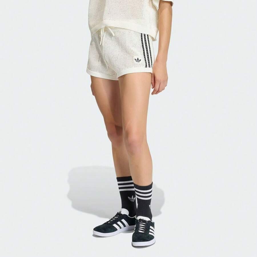 Adidas Originals 女士钩针短裤 KC6477 - 白色 - 查看 1