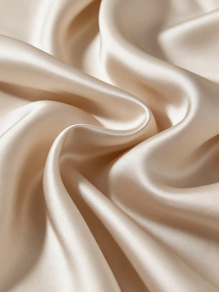 1pc Silky Soft Satin Fabric, Suitable For Wedding Decoration, Bridal Gown, Sewing, Accessories, DIY Crafts - Beige - View 1