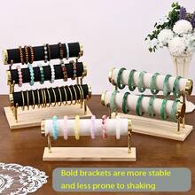 1 chiếc kệ trưng bày trang sức bằng gỗ nguyên khối tối giản, giá đỡ dày dặn nhiều tầng, giá treo vòng cổ và vòng tay, dụng cụ sắp xếp đồ dùng gia đình, kệ trưng bày trên bàn trang điểm. - Giá đựng vòng tay dày dặn màu xanh lá cây, 1-3 tầng. - Xem 9