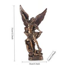 1 pièce Statue en résine de l'Archange Michel - Modèle de collection de l'ange de la bataille. Ornement de bureau pour usage intérieur - 1PC - Voir 6