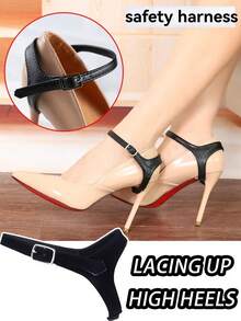 2 Pairs Transparent Detachable Lace Ankle Strap - Non-Slip Invisible Design Suitable For Women's Formal Dress Shoes And Occasions, Shoe Accessories, Formal Shoes, Fashion Shoe Design, Durable Shoelaces, Women's Shoe Buckles, High Heels - Multicolor - View 1