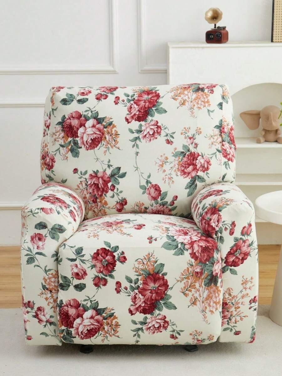 Vỏ bọc ghế bập bênh/sofa bằng lụa sữa co giãn, in họa tiết cây cỏ và hoa lá, thích hợp cho phòng khách và phòng học, sử dụng được quanh năm.