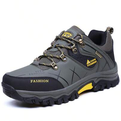 Brand Men's Outdoor Leather Hiking Shoes, Men's Mountain Sports Shoes For Hiking, Camping, Climbing, Thick Sole Men's Hiking Boots