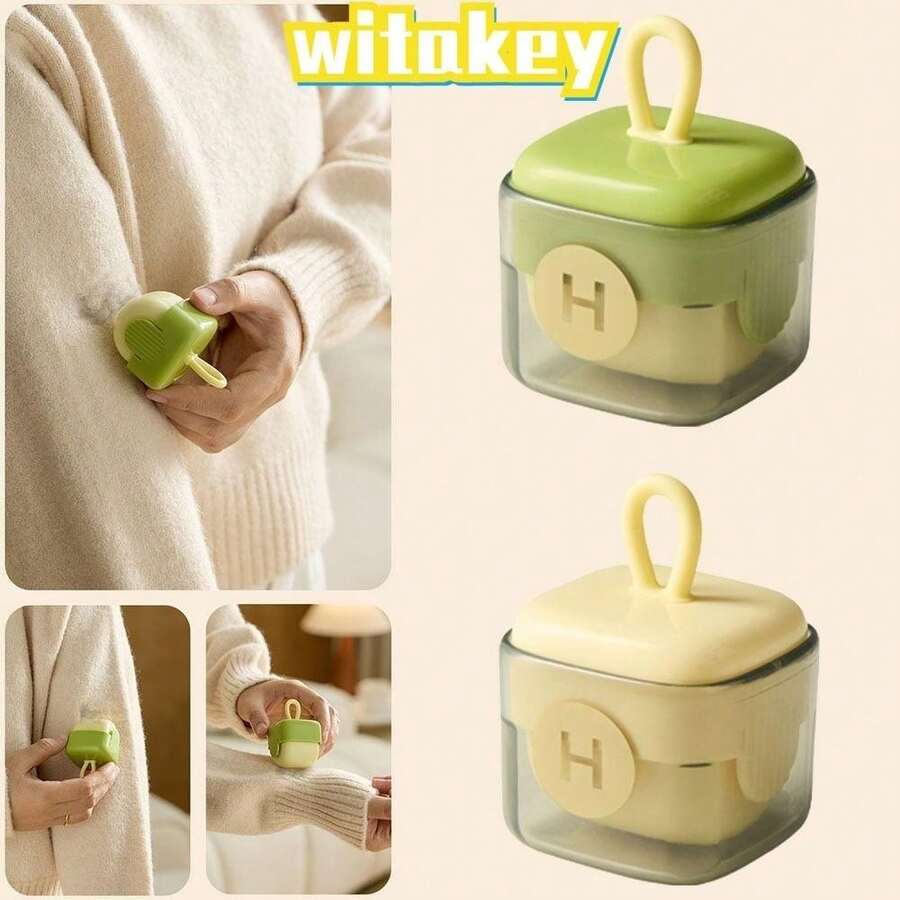 Lint Roller For Clothes, Reusable Pet Hair Remover, Washable Dust Cleaning Brush, Portable Lint Removal Tool - màu xanh lá - Xem 1