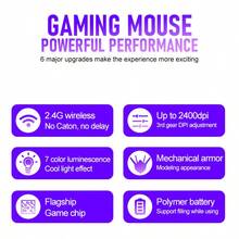 Ratón inalámbrico recargable para juegos X18, ratón mecánico retroiluminado para uso en oficina - Ver 3