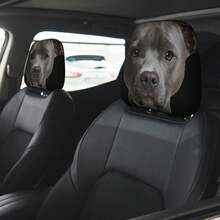 2pcs Sheepdog Print Car Headrest Covers - New Double-Sided Design Fits All Vehicles, Easy Installation - Funny Car Interior Decor For Male/Female Drivers/Passengers - Durable Fabric Headrest Protectors With Eye-Catching Print - Hat - View 7