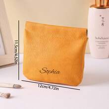 1pc Customizable Jewelry Leather Storage Bag, Can Print Personalized Text, Can Open To Store Data Cables, Earphones, Jewelry, Perfume, Lipstick, Etc., Laser Engraved Multi-Functional Storage Bag, Suitable For Valentine's Day, Mother's Day, Party, Anniversary Gifts For Daughter, Parents, Good Friends, Classmates, Suitable For Indoor And Outdoor Use - Multicolor - View 2