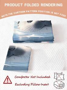 2/3PCS Cute Baby Seal Kids Bedding Set, 3D Underwater Print Duvet Cover With Pillowcases, Soft Microfiber Ocean Animal Bed Set For Kids Teen Boys Girls All Seasons 135x200cm - Multicolor - View 2