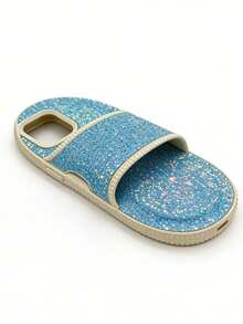 Sequins,Diamond Slippers, Apple Series Phone Cases, Shiny And Unique Style, Fashionable - Light Blue - View 2