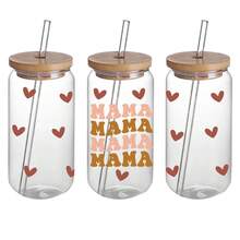 4 miếng dán trang trí cốc Mama UV DTF chống thấm nước, giấy chuyển nhiệt Dly Flash cho cốc thủy tinh Helibbey 160Z, đồ trang trí thời trang dành cho nữ, đồ thủ công DIY. - Nhiều màu - Xem 5