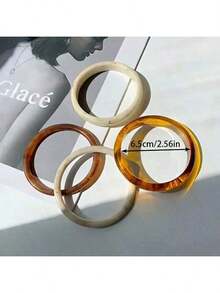 4-Piece Women's Bracelet Set, Fashion Minimalist & Retro Elegant Design, Versatile For Daily & Casual Wear - 象牙色 - 查看 5