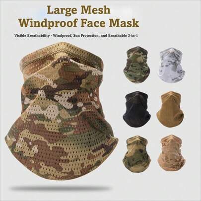 Khăn mặt đa năng với lỗ lưới lớn, thoáng khí, dạng ống, chống tia UV, nhanh khô, thích hợp cho hoạt động ngoài trời và thể thao.