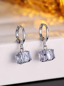 1对女士耳环，时尚简约优雅圈形耳环，适合作为礼物和日常佩戴 - 耳環 - 查看 2