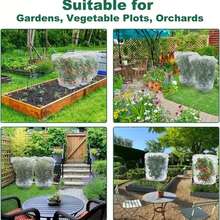 Red de jardín extragruesa con cordón y cremallera, protección insectos y pájaros para frutas, cítricos, flores, red para insectos de Material Pe DQS6 - Blanco - Ver 5