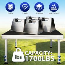 48X48 Inch Portable Stage Platform, Collapsible Dance Stage With A Non-Slip Surface And Aluminum Riser, Sturdy Modular Stage Kit For Musical Performances And Drumming (122*122*43Cm) - Black - View 3