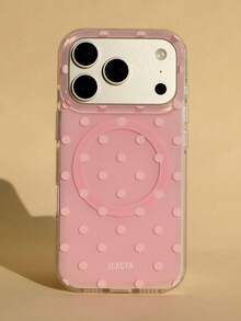 Ốp lưng điện thoại sạc không dây từ tính mềm mại họa tiết chấm bi tối giản cho iPhone 17Pro Max 17Pro 17Air 17 16 15 14 13 12 11 Pro Max, màu kẹo dẻo, chống rơi vỡ. - Hoa hồng hồng - Xem 3