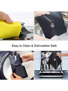 4/8/10片装耐热可水洗防油防污燃气灶清洁垫，可重复使用清洁垫，厨房工具，炉灶垫，厨房清洁用品，户外烧烤垫，烤盘垫，防油垫 - 彩色 - 查看 7