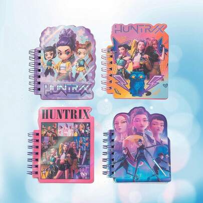 1pc A7 Random Style Korean Asymmetrical Cartoon K-POP Witch Hunter Notebook, Loose-Leaf Cartoon Stationery Gift (Random Style)