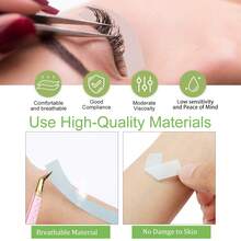 MyAoKuE-Up 13Pcs Cutting Tool And Eyelash Tape Set, Including Cutting Tool And 12 Rolls Of Eyelash Tapes (Pink, Purple, Blue, Green), Breathable False Eyelash Stickers, Invisible Facial Makeup Stickers, Instant Facial Makeup Practice Stickers, Facial Lifting Plastic Stickers. - Multicolor - View 6