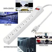 Regleta con Protector contra Sobretensiones de 8 Tomas, Cable de 3.3 pies con Interruptor Iluminado, para Hogar, Oficina, Colegio, Tienda y Garaje, 15A 125V 1875W, 14AWG, Negra - Tipo de Enchufe A USA (110-127V) - Ver 9