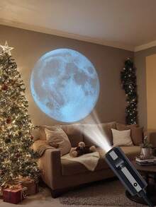 USB Powered Moon LED Projector Light, 3D Starry Sky Night Light - High Brightness Romantic Atmosphere Decor Lamp With 360° Rotation, Portable Bedroom Ceiling & Photography Background Projector, Creative Gift - USB Moon and Starry Sky Projector Night Light - View 7