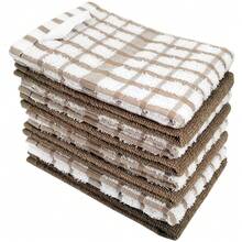 8条华夫格纹100%纯棉洗碗布，批发厨房清洁抹布，不粘油洗碗巾 - 35*35厘米 - 查看 9