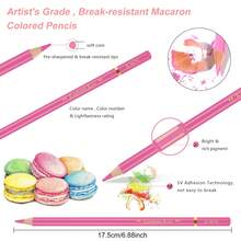 Bộ bút chì màu dầu Macaron 12/24/50/72 màu với lõi mềm, thích hợp cho sách tô màu dành cho người lớn, phác thảo, vẽ và thủ công chuyên nghiệp. - 24 bút chì màu macaron - Xem 2