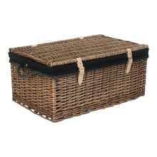 Red Hamper 62cm Antique Wash Rope Handled Wicker Picnic Basket - Black - View 4