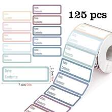 125 piezas de etiquetas grandes removibles para alimentos, pegatinas de fecha de congelador coloridas, pegatinas para alimentos impermeables y resistentes al aceite, fáciles de limpiar, pegatinas adhesivas de PVC para sellar, suministros para scrapbooking - Etiquetas de colores para alimentos - Ver 9