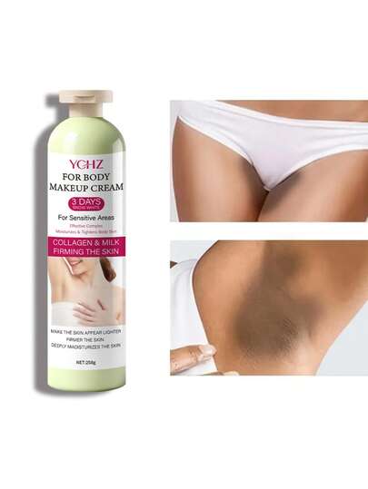YCHZ Crema iluminadora - Formulada con vitamina C, niacinamida y colágeno para nutrir las áreas íntimas y las axilas, aclarar los glúteos y los muslos. Beige claro. 258g