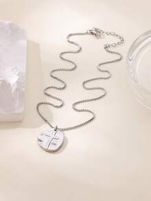 1pc Minimalist Asymmetrical Cross Pendant Necklace, 18K Gold Plated Stainless Steel Chain, Punk & Hip-Hop Style Versatile Daily Wear For Women - Multicolor - View 4