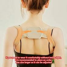 1件装可调节多功能运动护具 - 轻便透气，[需长时间佩戴才能达到最佳效果]，男女通用，透气隐形背部支撑，防驼背，锁骨可调节 [为了舒适起见，建议选购大一码] [建议穿在衣服外面，避免直接接触皮肤，防止摩擦不适] - 杏色 - 查看 3
