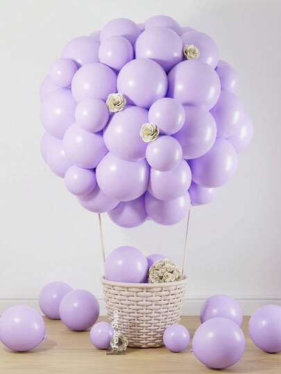 Globos morados Maka que vienen en tamaños de 18/12/10/5 pulgadas (diferentes cantidades), adecuados para cumpleaños, compromisos de novia, temporada de graduación, temas de princesa, despedidas de soltero y decoraciones de fiestas con tema morado Maka (con cintas y nudos)