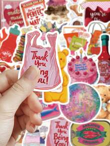 50 piezas Pegatinas lindas Estética Pegatinas impermeables de PVC Adecuado para botellas de agua, álbumes de recortes, patinetas, equipaje, portátiles Suministros para fiestas temáticas DIY Calcomanías - Multicolor - Ver 4