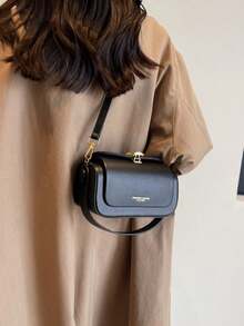 Túi đeo chéo hình hộp thời trang dành cho nữ, Túi Tote tối giản thanh lịch có sức chứa lớn - màu đen - Xem 3