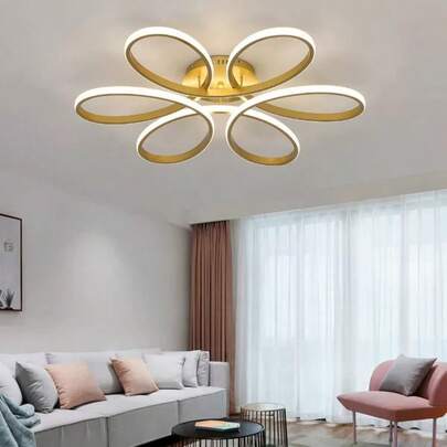 Lámpara de techo con diseño de flor estilo nórdico, moderna y creativa, súper brillante, para dormitorio, sala de estar y otros espacios