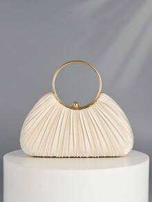 OpulAura Women Metallic Luxury Evening Clutch Purse - High End Leather Banquet Bag, Elegant Shiny Formal Party Handbag Suitable For Gowns, Galas, Weddings, Brides, Bridesmaids, Birthday Dresses, Best Choice Elegant Bag For Bridal Shower, Clutch Bag For Wedding, Party Bags,Perfect For Party Wedding Prom Dinner/Banquet Matching With Holiday Party Dress Evening Dress & Sequin Dress - 杏色 - 查看 12