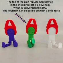 Coin Operated Shopping Cart Lock Keychain - Durable Lightweight Unlocking Tool, Portable Shopping Coin (Coin Replacement) Keychain, Suitable For Outdoor Activities, Daily Use And Birthday Gifts - Multicolor - View 5