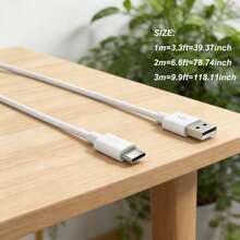 USB A To USB C Fast Charging Cable,[3.3ft/6.6ft/9.9ft] Long USB Type C Smartphone Charger Data Cable,USB C Data Sync Cable Compatible With Samsung Galaxy S25/S24/S23/S22/S21/S20,Mobile Phone Charge Cable Compatible With IPhone 17/16/15 Series - Multicolor - View 4