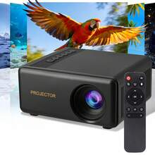 Máy chiếu mini, độ phân giải 1920 x 1080, hỗ trợ kích thước chiếu từ 20 đến 100 inch, máy chiếu di động kèm điều khiển từ xa dành cho rạp chiếu phim tại nhà và ngoài trời. - Phích cắm loại C của EU (220-240V) - Xem 6