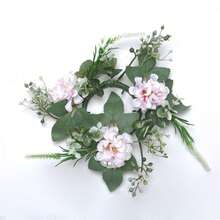 1个仿真花环烛台，塑料非洲菊花环烛台，小型漂浮式农舍风花环，适用于婚礼装饰、新娘捧花、餐桌摆饰、花园婚礼、生日派对 - 彩色 - 查看 26