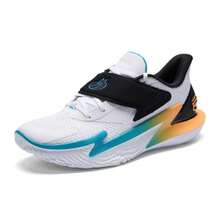 Under Armour Giày thể thao thường ngày unisex, giày bóng rổ ngoài trời thoải mái, nhẹ, mã sản phẩm 6001648-100 - Xanh lam/Vàng/Đen/Trắng - Xem 3