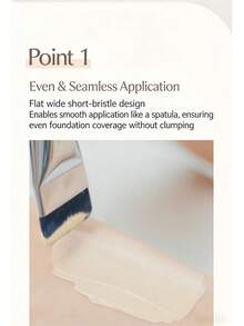 Cọ tán kem nền WAKEMAKE Spatula Wide Foundation Brush - Đầu phẳng vát Kabuki, dùng cho kem nền dạng lỏng & kem, thiết kế đa năng, không để lại vệt, lông cọ thuần chay, chất lượng dành cho chuyên gia trang điểm. - trắng - Xem 2