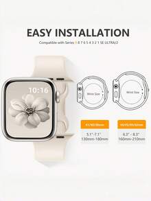 8条装运动表带,兼容表带,尺寸包括38mm、40mm、41mm、42mm、44mm、45mm、46mm和49mm,男女通用,柔软硅胶防水表带,适用于 Ultra/Ultra 2,兼容 Series 10、9、8、7、6、5、4、3、2、1和SE。 - 多色6 - 查看 3