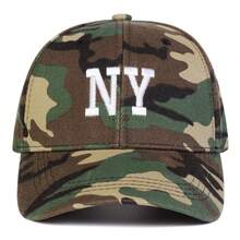1顶男士纽约字母刺绣迷彩印花棒球帽，时尚可调节防晒休闲帽，适合春季、秋季郊游、旅行、海滩、派对等场合。 - 多色 - 查看 5